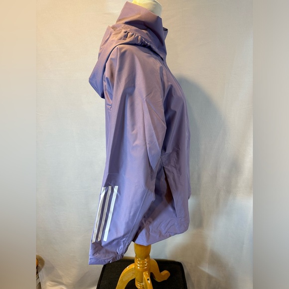 NWT! Adidas BSC 3-Stripes RAIN.RDY Jacket - Women's Size M H65760 Magic Lilac - Picture 8 of 14